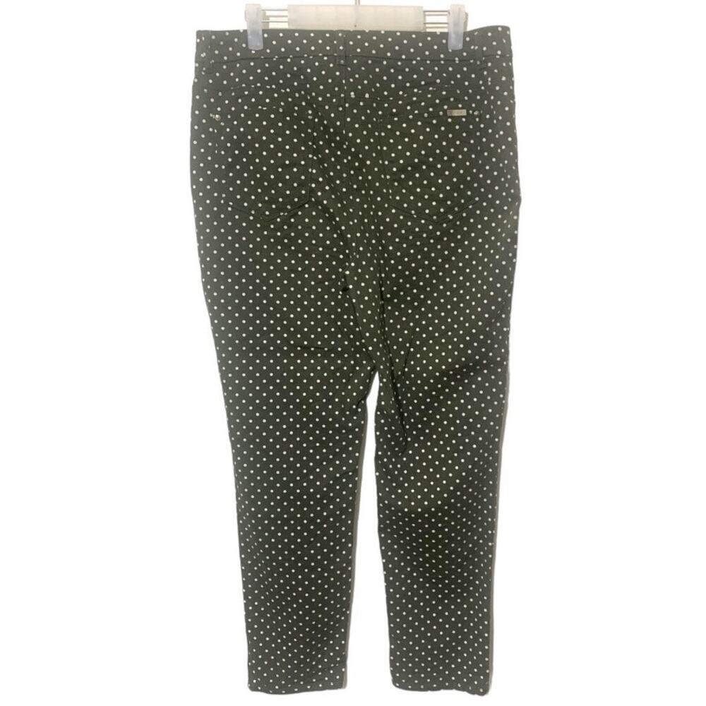Chico's So Slimming Army Green Girlfriend Polka Dot Ankle Stretch Jeans‎ sz 2=12 - Picture 3 of 8